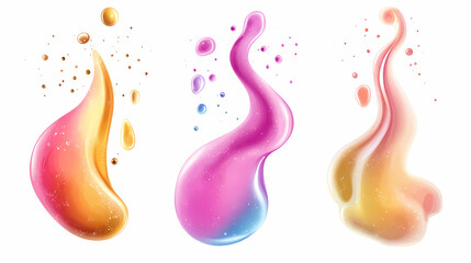 Wall Mural - 3d gold chrome liquid