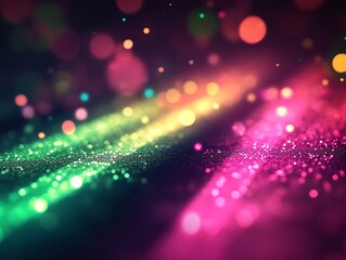 Poster - A vibrant, abstract background featuring colorful bokeh lights and sparkling textures.
