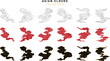 © fahmithl - vector set of clouds in traditional japanese or chinese style, design elements, cloud icons collection