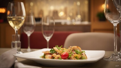 Poster - table setting at restaurant