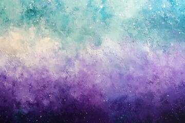 Poster - Abstract artwork featuring a gradient of teal and purple hues with a textured, dreamy appearance.