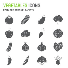 Aufkleber - vegetable glyph icon set, organic food collection, vector graphics, logo illustrations, vegetable ve