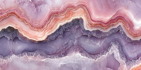 Poster - A close-up of layered agate stone showcasing purple and pink hues.