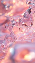 Aufkleber - A close-up of translucent, flowing pink liquid, showcasing fluid dynamics and light reflections.