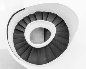 Poster - Modern spiral staircase design. AI.