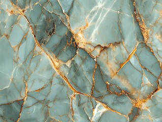 Poster - A close-up view of a textured, marbled surface with teal and gold veins.