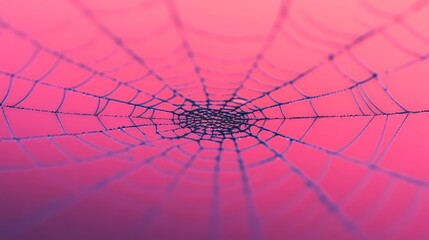 Pink Spiderweb:  An intricate web of delicate threads, shimmering with a soft pink glow, creating an abstract and ethereal image.  A captivating close-up shot.