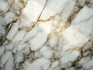 Poster - A close-up of elegant marble featuring white and gold veining, ideal for design inspiration.