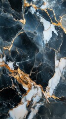Poster - A close-up of luxurious black and gold marble, showcasing intricate patterns and textures.