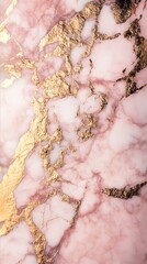 Poster - A textured background featuring pink marble with gold veining, ideal for design projects.