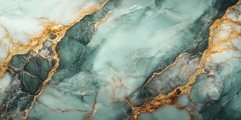 Aufkleber - A close-up of a textured stone surface featuring green and gold hues.