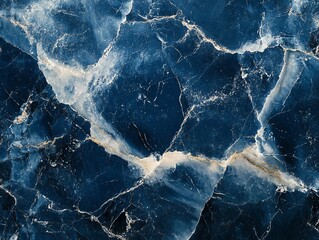 Poster - A close-up view of blue marble with white veins, showcasing its natural beauty and texture.