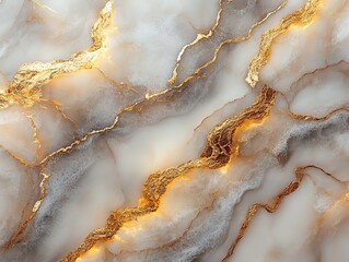 Poster - A close-up of a marble surface with golden veins, showcasing elegance and luxury.