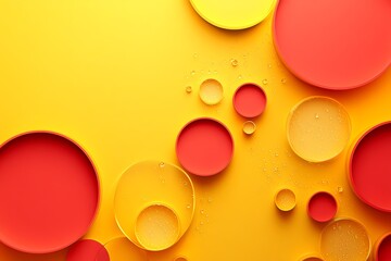 Poster - Abstract design featuring colorful circles on a vibrant yellow background.