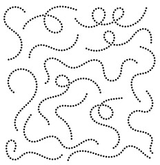 Poster - Dashed hand drawn lines. Clean dot style hand drawn doodle line collection.