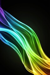 Poster - Mesmerizing Abstract Gradient Spectrum Waves in Vibrant Colors on a Dark Background