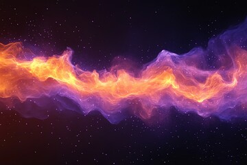Poster - A vibrant cosmic scene depicting swirling flames and nebulous clouds in space.