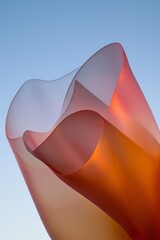 Poster - Abstract Artwork of Flowing Neon Gradients in Soft Hues Against a Clear Sky Background