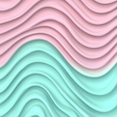 Poster - Smooth Gradient Waves in Digital Neon Colors Creating an Abstract Composition with Soft Pink and Teal Tones