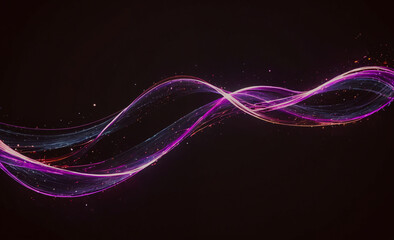 Poster - A purple wave with a black background. The wave is purple and has a lot of sparkles