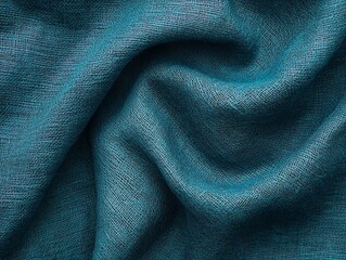 Poster - A close-up of textured teal fabric, showcasing its weave and color depth.