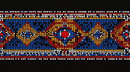 Poster - Abstract Pattern of Colorful Circular Shapes on a Black Background