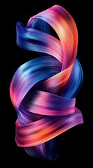 Aufkleber - A vibrant, swirling abstract design with smooth gradients of blue, pink, and orange hues.