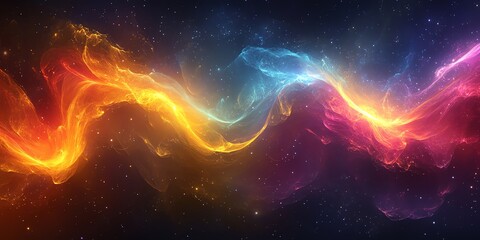 Poster - A vibrant cosmic swirl of colors depicting a nebula in space.