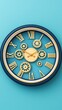 © kazitafahnizeer - Stylish vintage clock on a teal background.