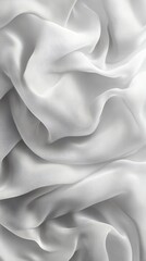 Poster - A close-up of elegantly draped white fabric, showcasing soft textures and flowing lines.