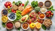© Watcharapon - Anti-aging foods displayed on a light background, healthy, nutrition, skincare, rejuvenation, wellness, antioxidants