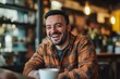 © PixelPulse Creative - A man in a casual setting, laughing during a conversation