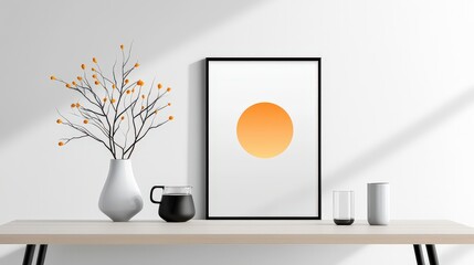 Aufkleber - A versatile poster mockup template with a minimalistic design, providing a professional platform to present marketing materials or art designs.