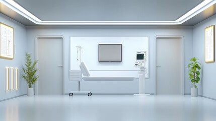 Poster - The background of an emergency room, with clean walls, medical charts, and the faint sound of monitors, creating a sense of constant readiness.