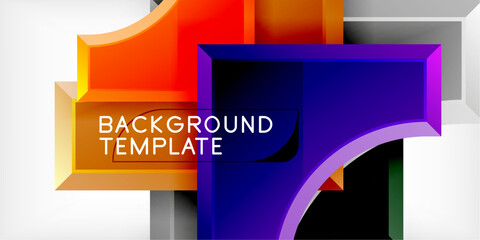 Aufkleber - Square, arrow shapes with round elements Vector Illustration For Wallpaper, Banner, Background, Card, Book Illustration, landing page