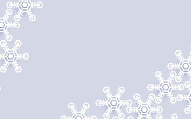 Poster - Minimalistic Snowflake Border on Light Gray Background