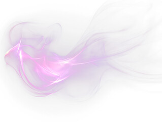 Aufkleber - Abstract purple and pink glowing smoke or energy wave on black Transparent Background.