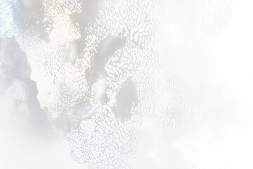 Poster - Here's a possible response based on the image

 Abstract grayscale texture with speckled, porous, cloud-like formations against a black Transparent Background.