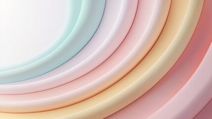 Wall Mural - Pastel Rainbow Curves