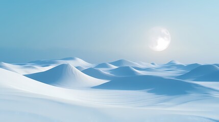 Wall Mural - Digital technology White sand dune landscape outdoor illustration poster background