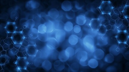 Poster - Futuristic Digital Background with Shimmering Blue Patterns and Geometric Shapes for Technology or Science Designs