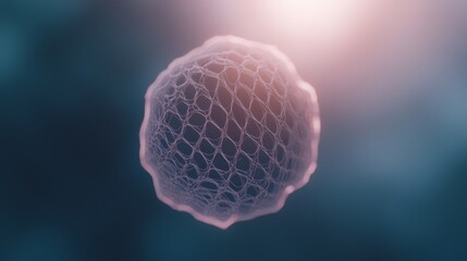 Poster - Ethereal Digital Sphere Glowing in a Mystical Environment with Flowing Light and Mesh Structure