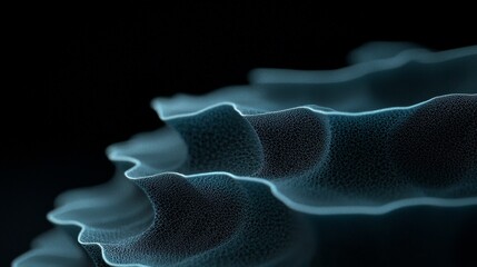 Poster - Mesmerizing Abstract Composition with Flowing Shapes and Ethereal Textures on a Dark Background