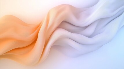 Poster - Mesmerizing Abstract Composition with Flowing Textures in Soft Orange and Blue Tones for Artistic Inspiration