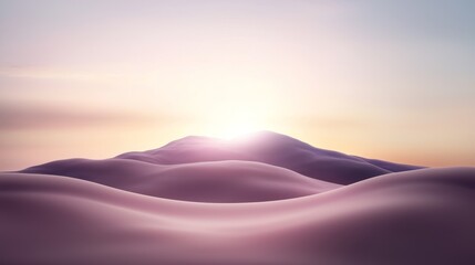 Poster - Soft Gradients in Minimalistic Abstract Landscape Design Evoking Calm and Serenity at Sunrise