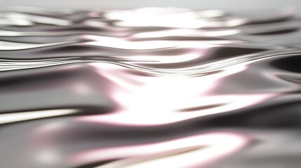 Poster - Dynamic Holographic Gradient Lines Forming Flowing Patterns in Reflective Surface for Modern Design and Creative Concepts