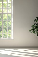 Sticker - Room with potted plant and window