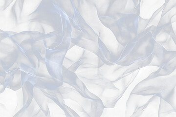 Poster - Abstract image of flowing, translucent fabric on black Transparent Background.