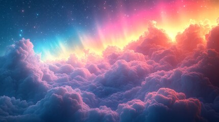 Wall Mural - Breathtaking cloudscape with vibrant sunset colors