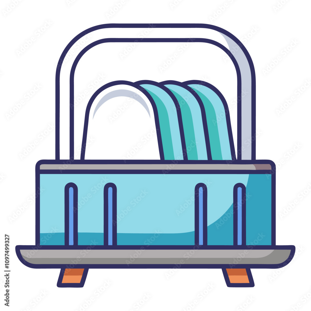 dish rack clipart cartoon Illustration drawing Stock Vector | Adobe Stock